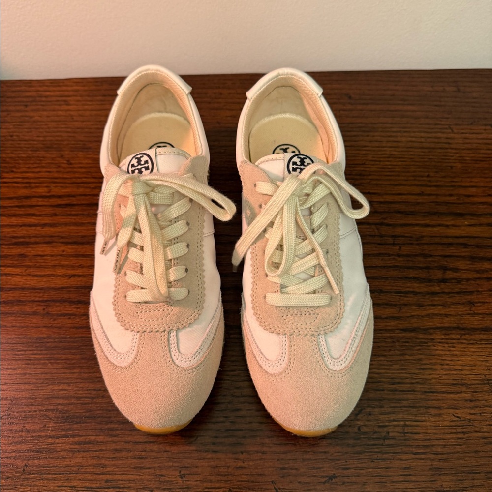Tory Burch Women's Beige and White Sneakers